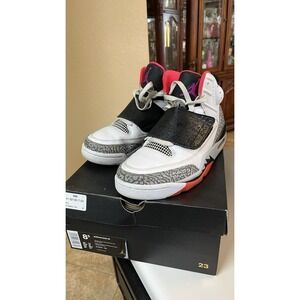 Jordan Son of Mars Hot Lava 2015 Retro White Cement Black Purple Sneakers‎ 8.5